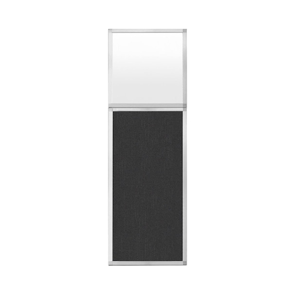 Versare Hush Panel Configurable Cubicle Partition 2' x 6' W/ Window Black Fabric Frosted Window 1852202-3 - main